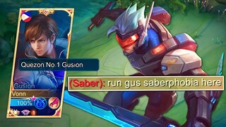 PRO GUSION VS SABER ONE SHOT COMBO!!