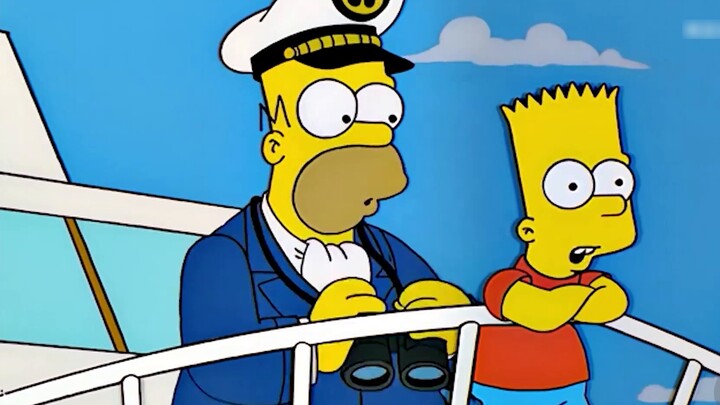 Sailing to the high seas, avoiding the law, and shouting at the coast guard! The Simpsons