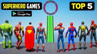 TOP 5 BEST SUPERHERO GAMES FOR ANDROID l SPIDERMAN BATMAN AVENGERS GAMES l ANDROID GAMES