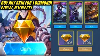 NEW EVENT! BUY ANY SKIN FOR ONLY 1 DIAMOND! PROMO DIAMONDS RETURNS - MOBILE LEGENDS 2022