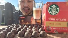 ASMR Eating Kandit Pralines & Starbucks Toffee Nut Latte Limited Edition ☕