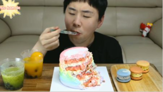Marcaron, bánh kem cầu vồng, nước ép đông lạnh phần 6 #mukbang