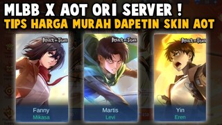 10X DRAW EVENT MLBB X AOT ORI SERVER ! CARA DAPETIN SKIN MLBB X AOT HARGA MURAH, DI JAMIN UNTUNG !