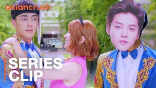 He wore a cardboard cutout of her crush's face on his face....that's love | C Drama | Sweet Combat