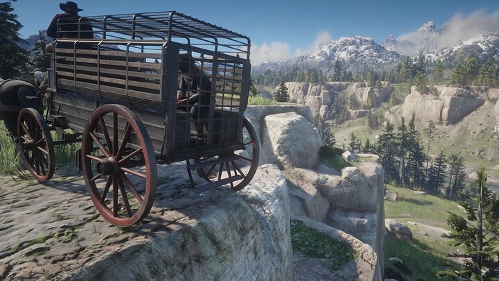 [Red Dead Redemption 2] If you open the door of a prison van facing a cliff and unlock it, will the 