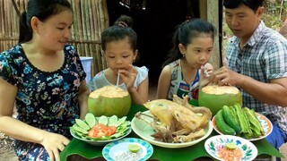 Gà Luộc Nước Dừa Ăn Mừng Vì Nghe Con Gái Báo Tin Vui| TKQ & Family T448