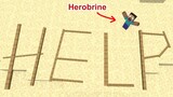 Monster School : Herobrine lives on a Desert Island - Minecraft Animation