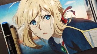 Vẽ bức tranh Violet Evergarden cuối cùng cũng gặp được Thiếu tá - Violet Evergarden