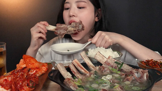 SUB)~ (feat&) Galbitang mukbang beef rip soup realsound