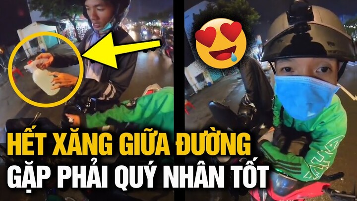 Thanh niên DẮT BỘ hàng cây số không đổ được XĂNG, may mắn gặp anh SHIPPER tăng cả LÍT XĂNG làm QUÁ