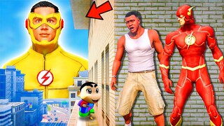 Franklin and Shinchan & Pinchan play HIDE AND KILL with Squid Game Doll In GTA 5