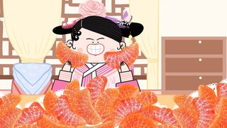-การแสดงกินแอนิเมชั่นเรื่องจักรพรรดินีในวัง｜ขนมกัมมี่สีส้มสุดน่าดื่มด่ำของเซี่ยตงชุน~
