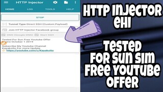 HTTP Injector Ehi - Para sa mga naka Sun Free Youtube Offer || Tested