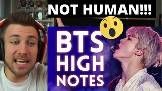 OMG!!! BTS HIGH NOTES & FALSETTOS COMPILATION - Reaction