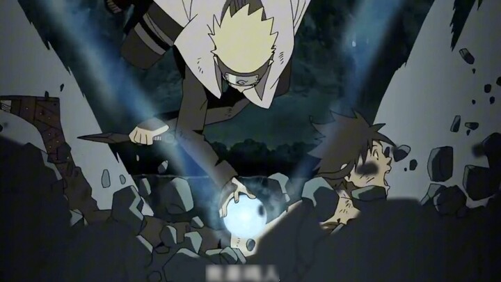Two Nine-Tails fight, Naruto uses Flying Thunder God to beat Obito