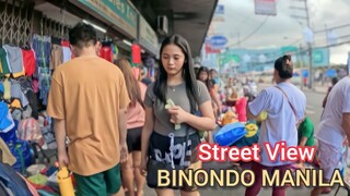 Walking heavily Crowded Street in BINONDO & DIVISORIA Manila, Philippines