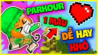 PARKOUR 1 MÁU DỄ HAY KHÓ | THỬ THÁCH 24H KAMUI NOOB PARKOUR TRONG MINI WORLD | Kamui TV