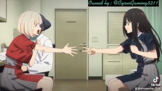 Takina Beats Chisato on a rock, paper, scissors | Lycoris Recoil.