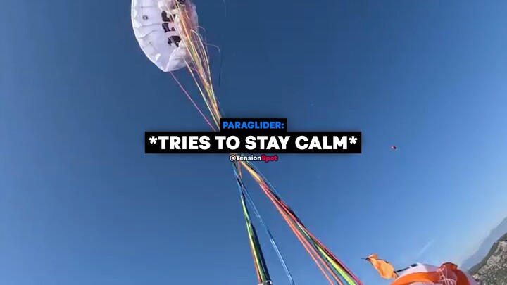Paraglider's Wing Suddenly Collapses Midair…
