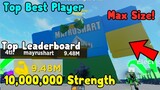 I reached 10 Million Strength! Top Best Players On Leaderboard! - Muscle Legend