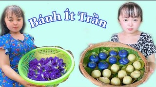 Nàng Út Ống Tre làm bánh Ít Trần hoa đậu biếc đãi cả nhà || Nàng Út Ống Tre