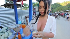 Model Tries Balut (Duck Embryo)