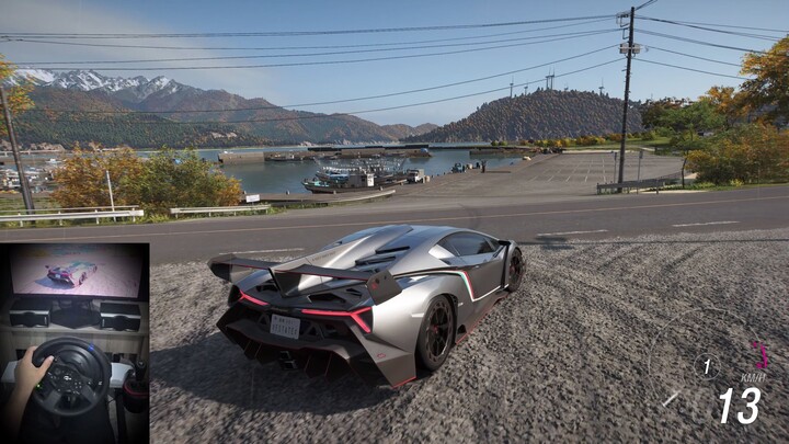 lamborghini veneno forza horizon 6 steering wheel gameplay