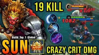 19 Kills!! Sun Crazy Critical Damage!! - Build Top 1 Global Sun ~ MLBB