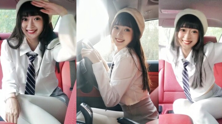 The female driver's dance moves 666
