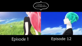 Houseki no Kuni - Episode 01 and 12 Comparison