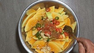 đu đủ ngâm nước mắm tỏi ớt ăn liền để được lâu