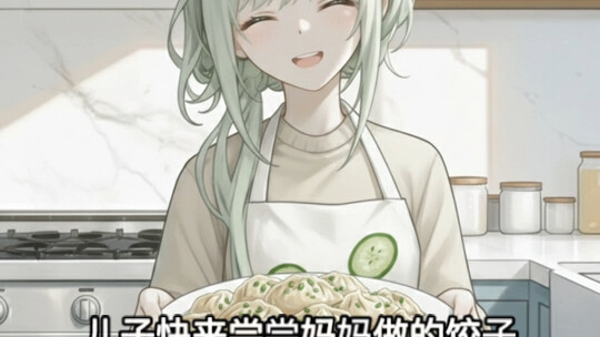 Sayang, ayo cepat coba pangsit buatan Mama!