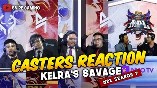 EVERY CASTER'S REACTION TO KELRA'S SAVAGE ON GAME 7 OF MPL-PH SEASON 7 GRAND FINALS