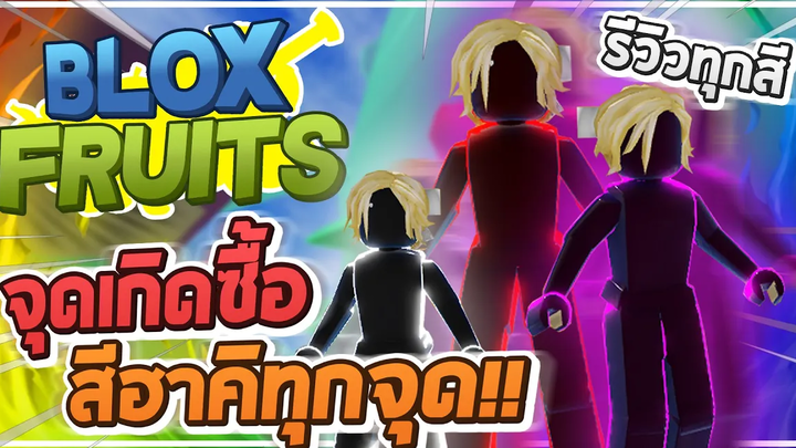 Roblox Blox Fruits 🌈 วิธีซื้อสีฮาคิและบอกจุดเกิดทุกจุด! หาง่ายๆสายฟรีก็หล่อเท่ได้! (รีวิวทุกสี)