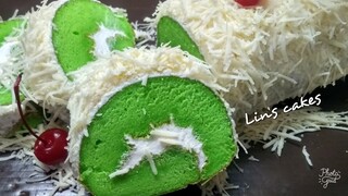 Resep bolu gulung pandan keju, lembut kempus2, berpori halus dan enak