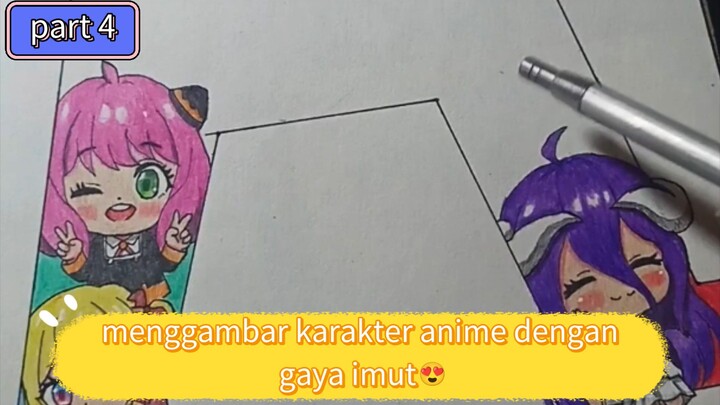 Part 4 ll menggambar karakter anime dengan gaya imut yang dimulai dengan huruf "A"