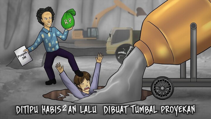 Teman Bisnis Setan #HORORMISTERI _ Kartun Hantu, Animasi Horror, Penipuan Proyek