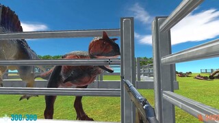 Survive in Jurassic Zoo. FPS Perspective! Animal Revolt Battle Simulator