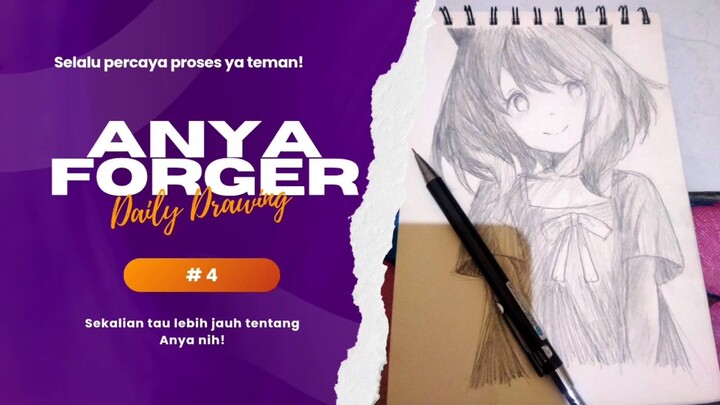 Gambar arsir hitam putih karakter anime Anya yuk! ( ◜‿◝ )♡