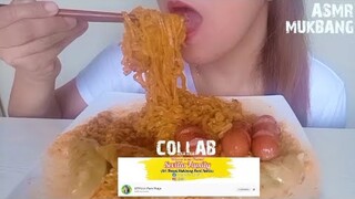 ASMR MUKBANG SAMYANG CARBONARA COLLAB WITH @SEVILLA Fam Vlogs | EATING SHOW