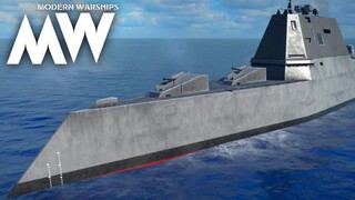Modern Warships: USS ZUMWALT (DDG-1000) Destroyer gameplay.. encountered with Cheater player.