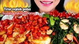 ASMR TELUR CEPLOK PEDAS, TUMIS PAKIS UDANG | INDONESIAN FOOD | ASMR MUKBANG INDONESIA