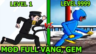 Anh Bảo Vệ Chạy Đua Cùng Huggy Wuggy - Tap Tap Run MOD Menu vô hạn vàng, gem - Thành EJ
