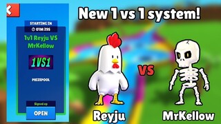 New 1 vs 1 system! Reyju vs MrKellow in Stumble Guys