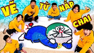 Thái Chuối | Làm Bức Tranh Doraemon Từ 2000 Nắp Chai - Vua Sáng Tạo