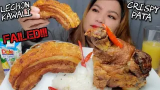 LECHON KAWALI AND CRISPY PATA MUKBANG [REAL EATING]  ULTIMATE PUTOK BATOK, MUKBANG PHILIPPINES