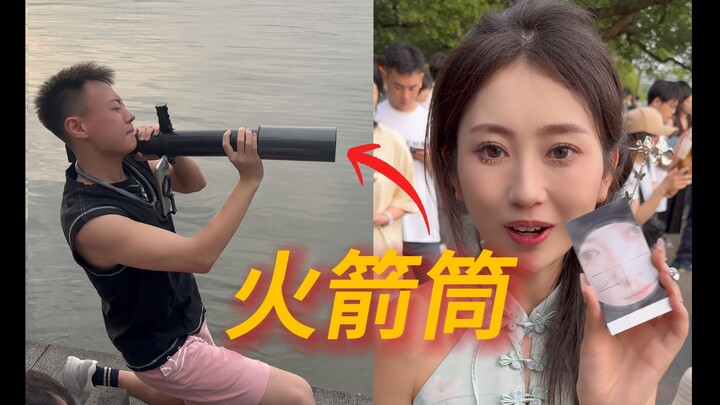 Use a rocket launcher to take photos of the cutie!
