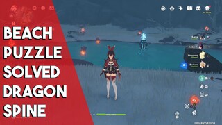 Genshin Impact Dragonspine How To Solve Beach Puzzle Near Skyfrost Nail - Location & Solution