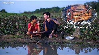 Ngày Hè Tắm Sông Tránh Nóng Và Món Sườn Nướng Sốt Chanh Dây Ở Bờ Sông Quê