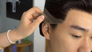 The whole process of pasting the headgear of ancient costume drama